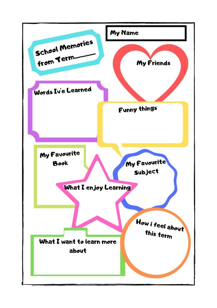 School Memories A4 Printable Sheet