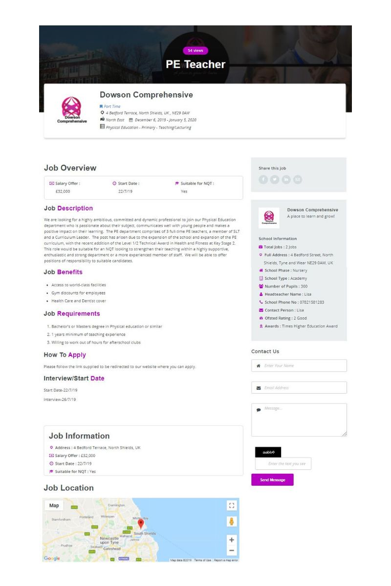 Example of full Job Description on Docere