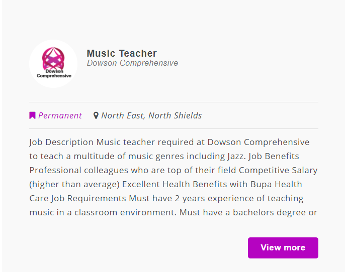 Job Listing Example 2